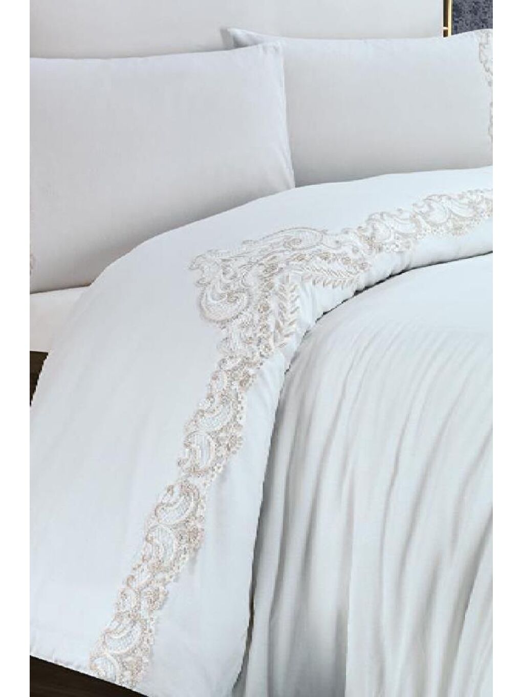 Ekru Tiara Nevresim Takımı Krem-2