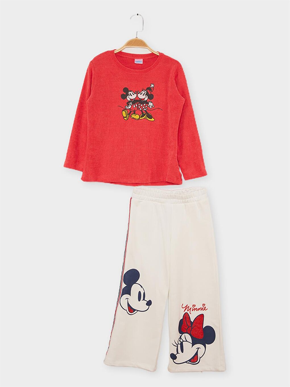 Kırmızı Minnie Mouse Lisanslı Kız Çocuk 2'li Takım 21224