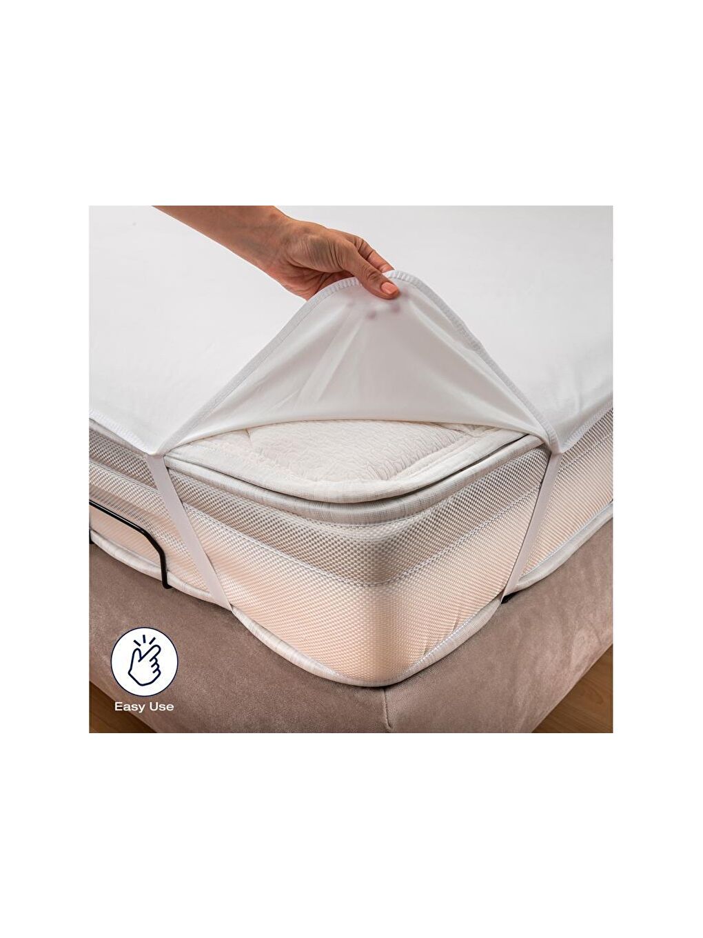 Beyaz Micro Sıvı Geçirmez Ped 90x190 Cm Tek Kişilik Alez-6