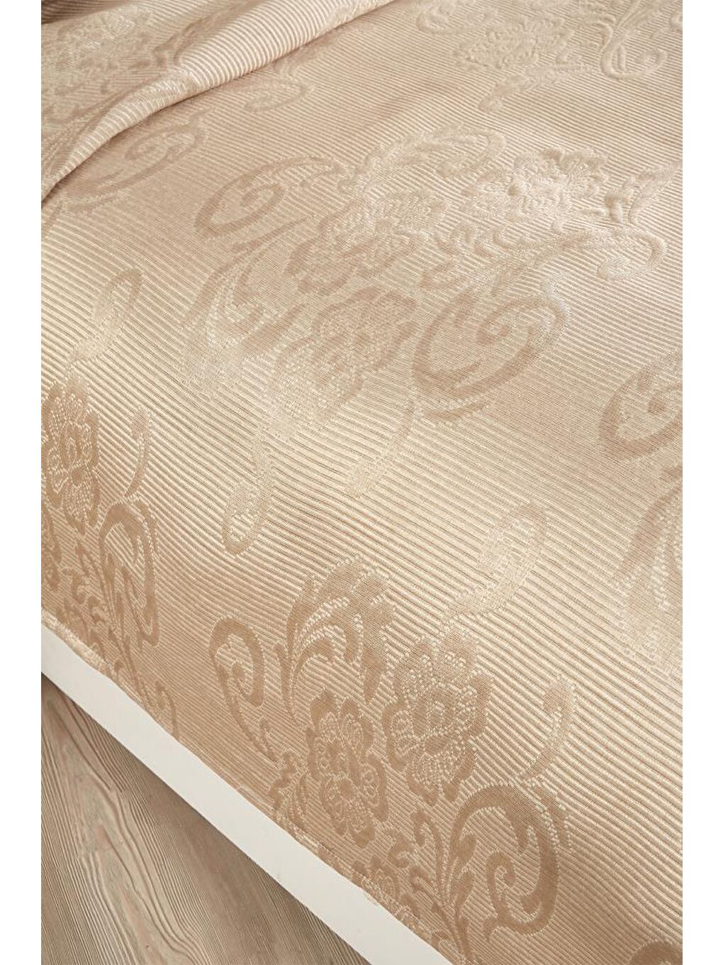 Kahverengi Lale Çift Kişilik Yatak Örtüsü Cappucino-1