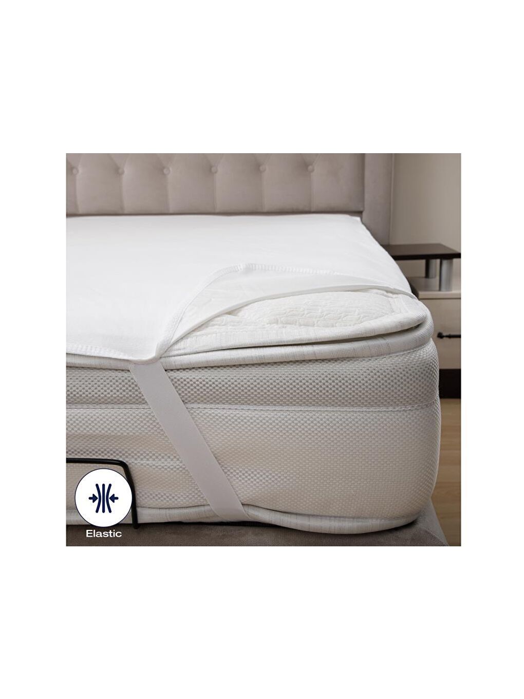 Beyaz Micro Sıvı Geçirmez Ped 90x190 Cm Tek Kişilik Alez-8