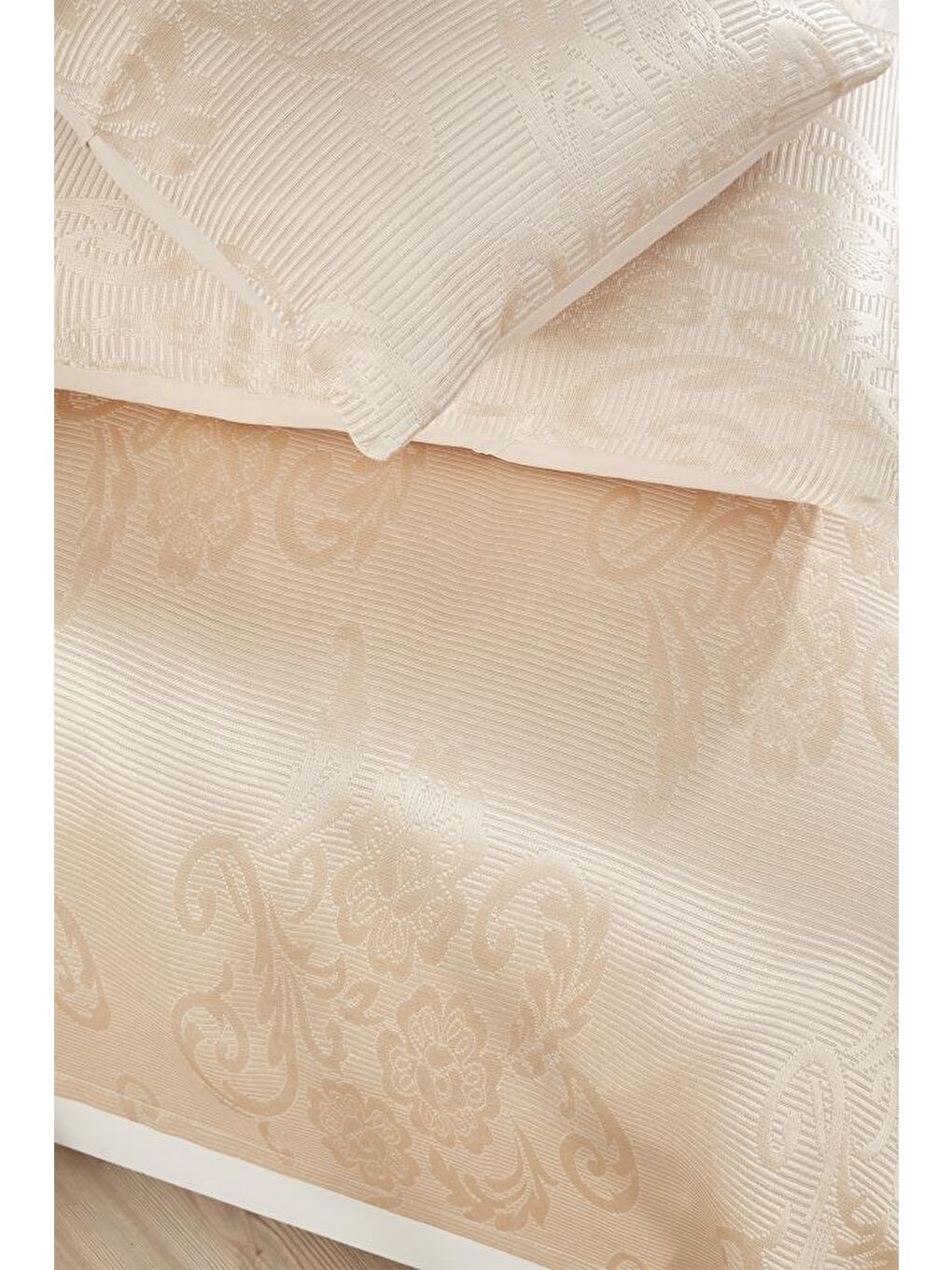 Kahverengi Lale Çift Kişilik Yatak Örtüsü Cappucino-5