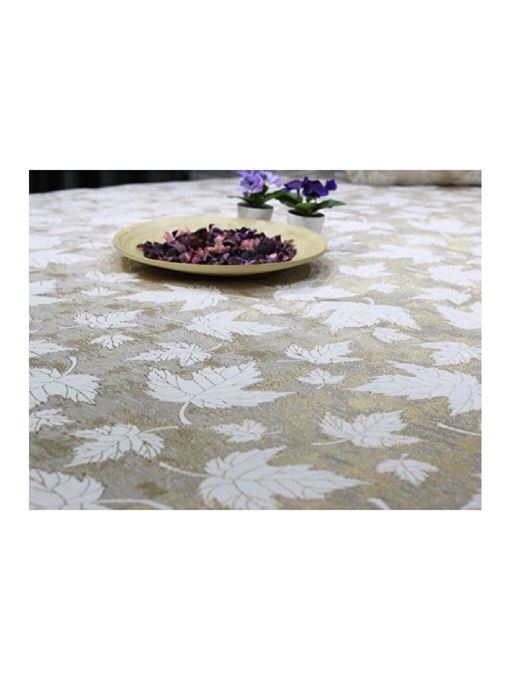 Karışık Çınar Tek Kişilik Jakarlı Yatak Örtüsü Gold-6