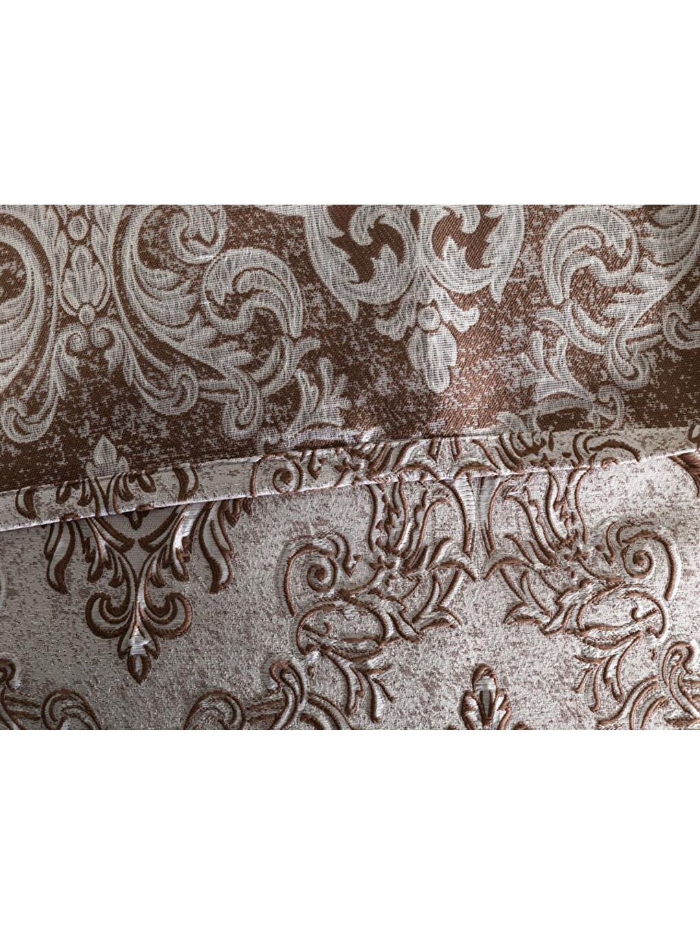 Sude Jakarlı Yatak Örtüsü Kahverengi-3