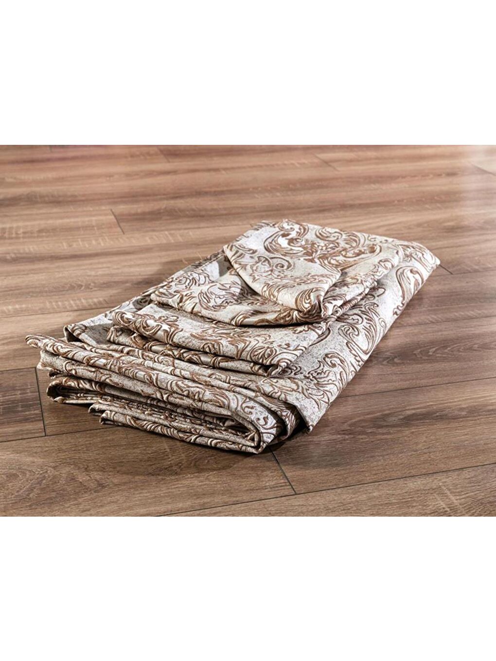 Sude Jakarlı Yatak Örtüsü Kahverengi-5