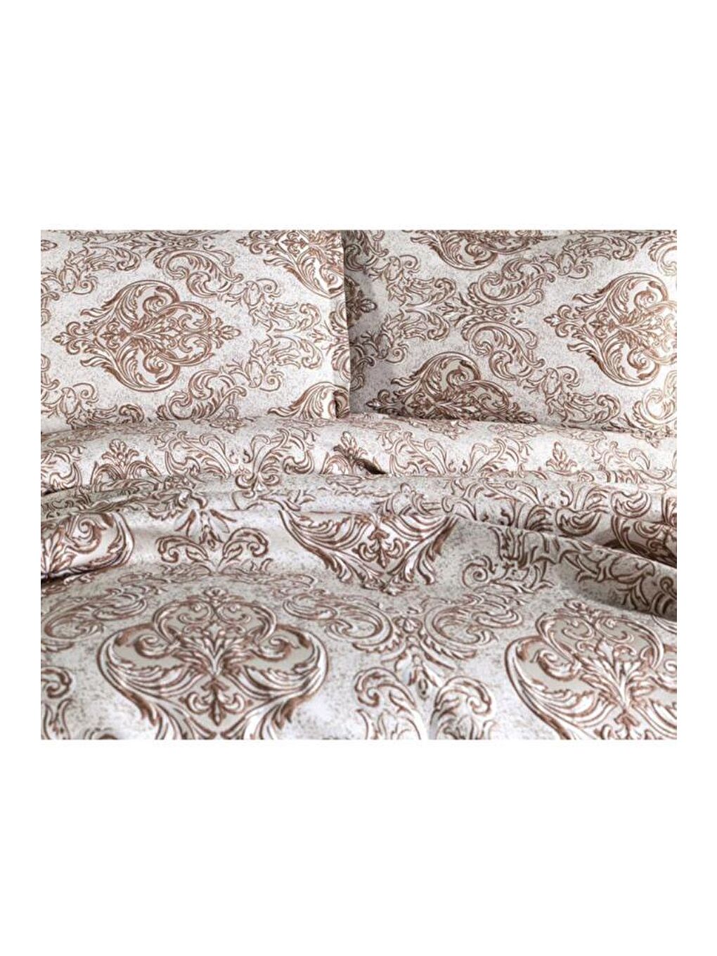 Sude Jakarlı Yatak Örtüsü Kahverengi-8