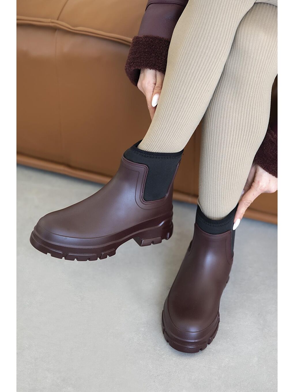 Carmen  Plastik Su Geçirmez  Kadın Bot Bordo-1