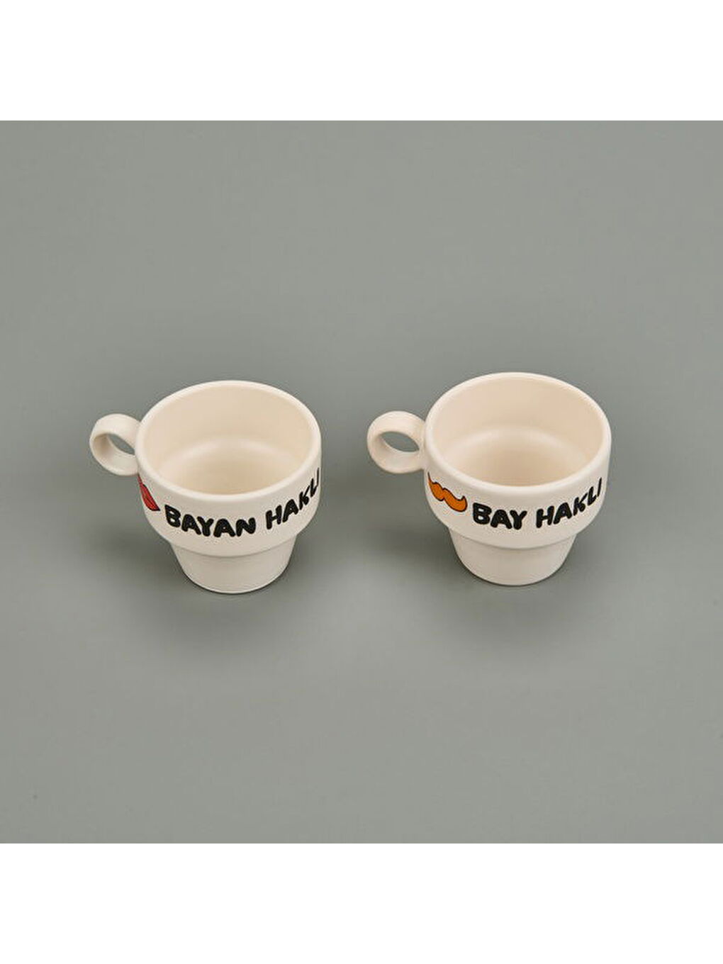 Karışık Bay Haklı ve Bayan Haklı 2'li Espresso Fincanı - Renkli - 90 ml-3