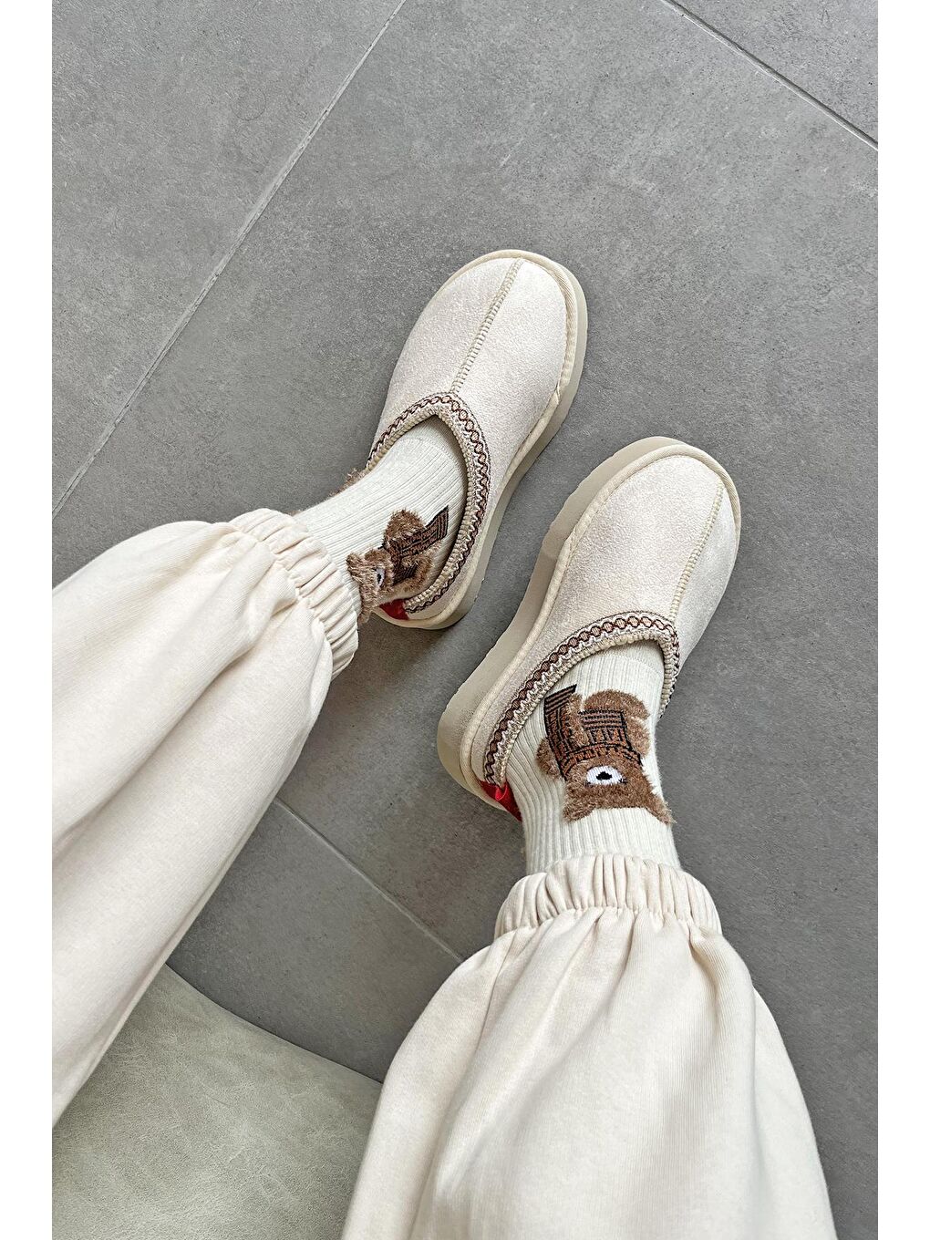 Belis Kadın Düz Taban Ev Terliği Bej-1