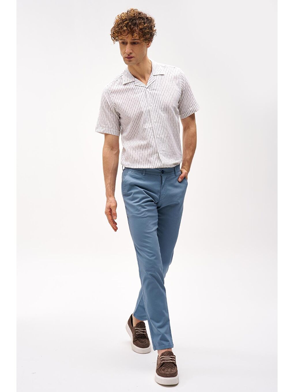 Erkek Mavi Dynamic Fit Pantolon-1