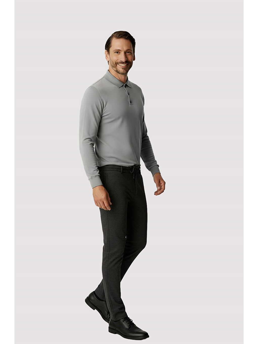 Antrasit Beli Lastikli İpli Erkek Pantolon – Konfor Kalıp-2