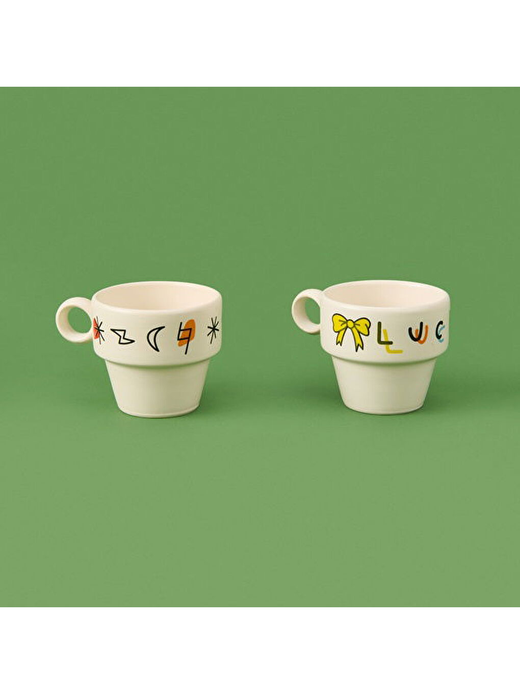 Karışık Lucky 2'li Espresso Fincanı - Renkli - 90 ml-3