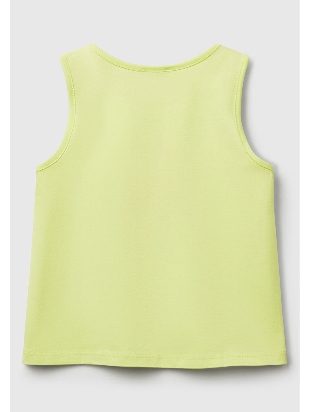 Kız Çocuk Sarı Simli Benetton Logo Baskılı Atlet-1