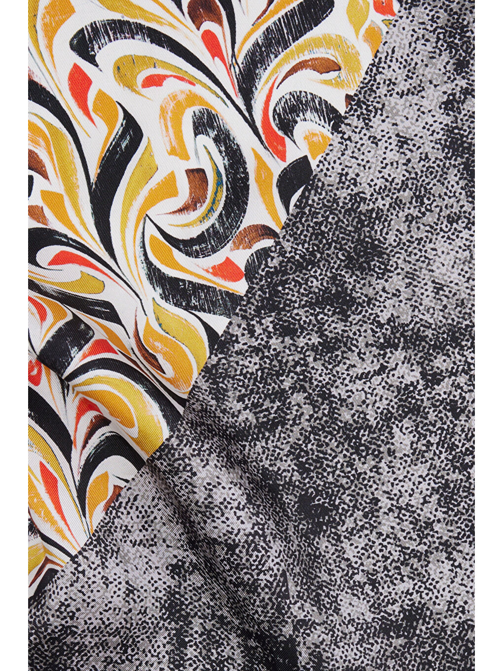 Erkek Siyah-Sarı Desenli İpek Mendil-2