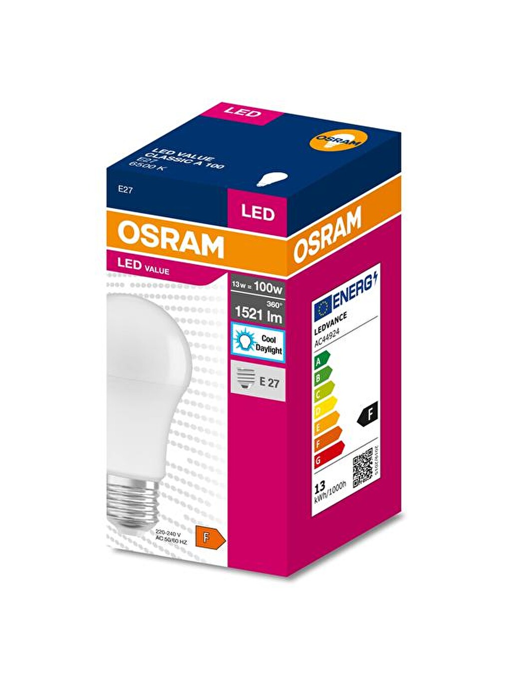 Led Value Cla100 13W/100W 1521Lm E27 Ampul - 6500K Beyaz Işık - Beyaz - 13 Watt-4