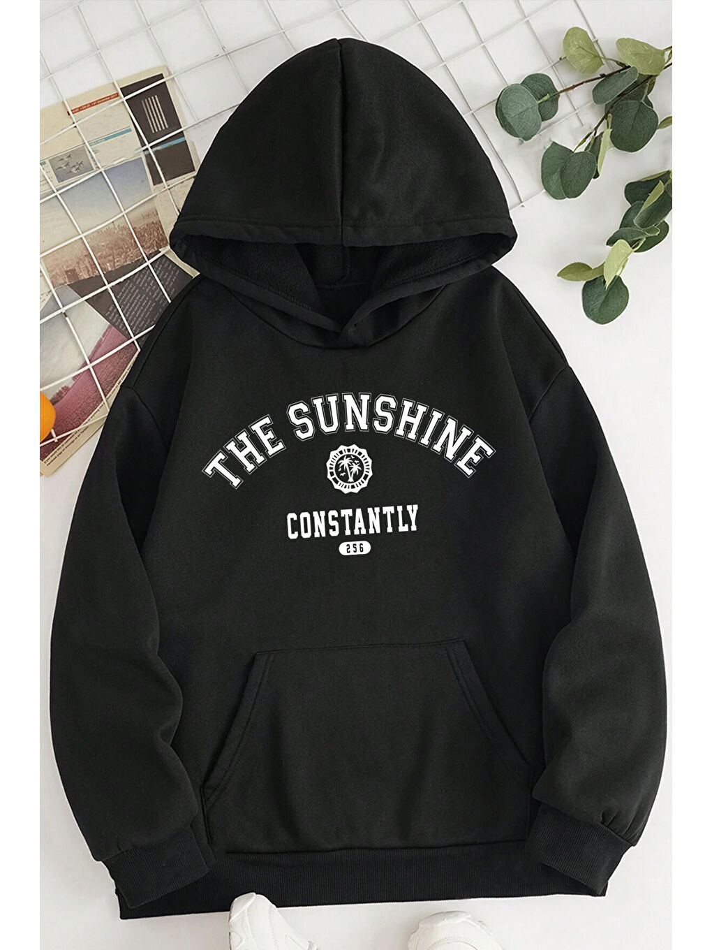 uyguntarz Siyah The Sunshine Baskılı Oversize Sweatshirt