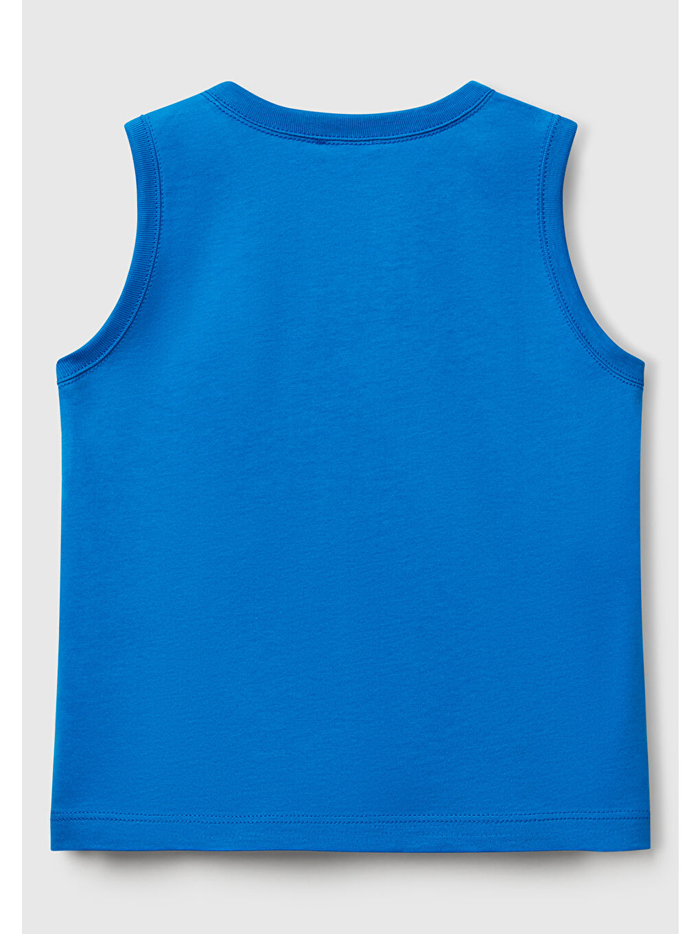 Erkek Çocuk Saks Mavi Benetton Logo Baskılı Kabartma Detaylı Atlet-1