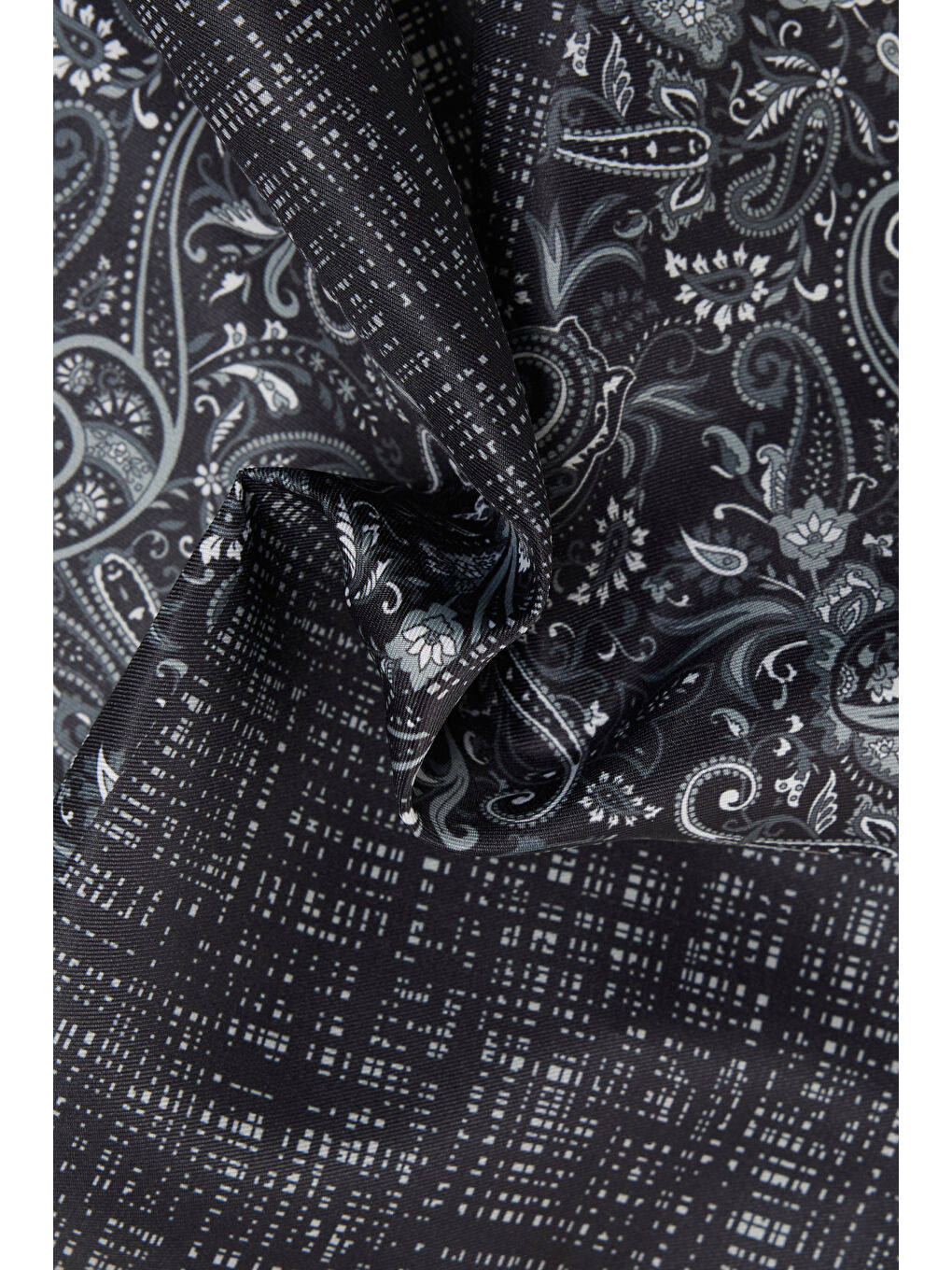 Erkek Siyah Desenli Mendil-2