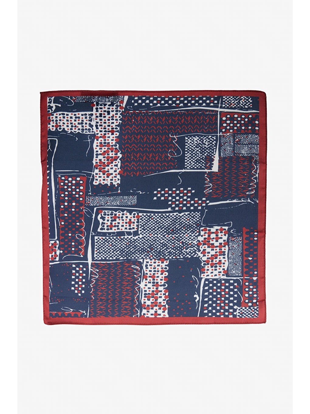 Erkek Lacivert-Bordo Desenli Mendil-1