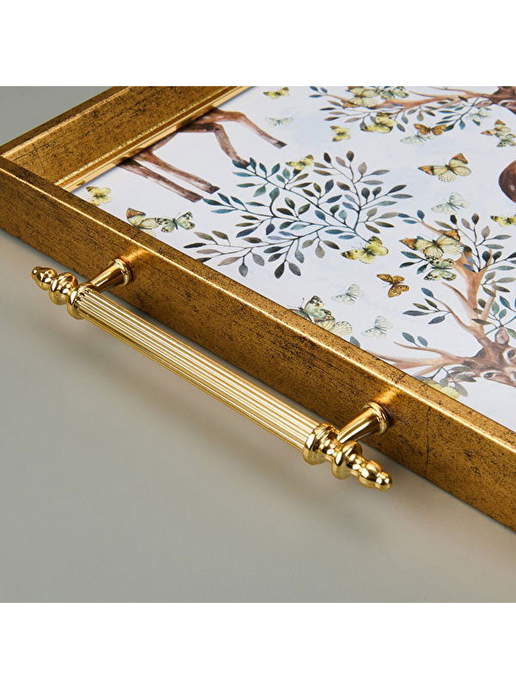 Karışık Kitchen Geyik Desenli Akrilik Tepsi - Renkli - 49 cm-1