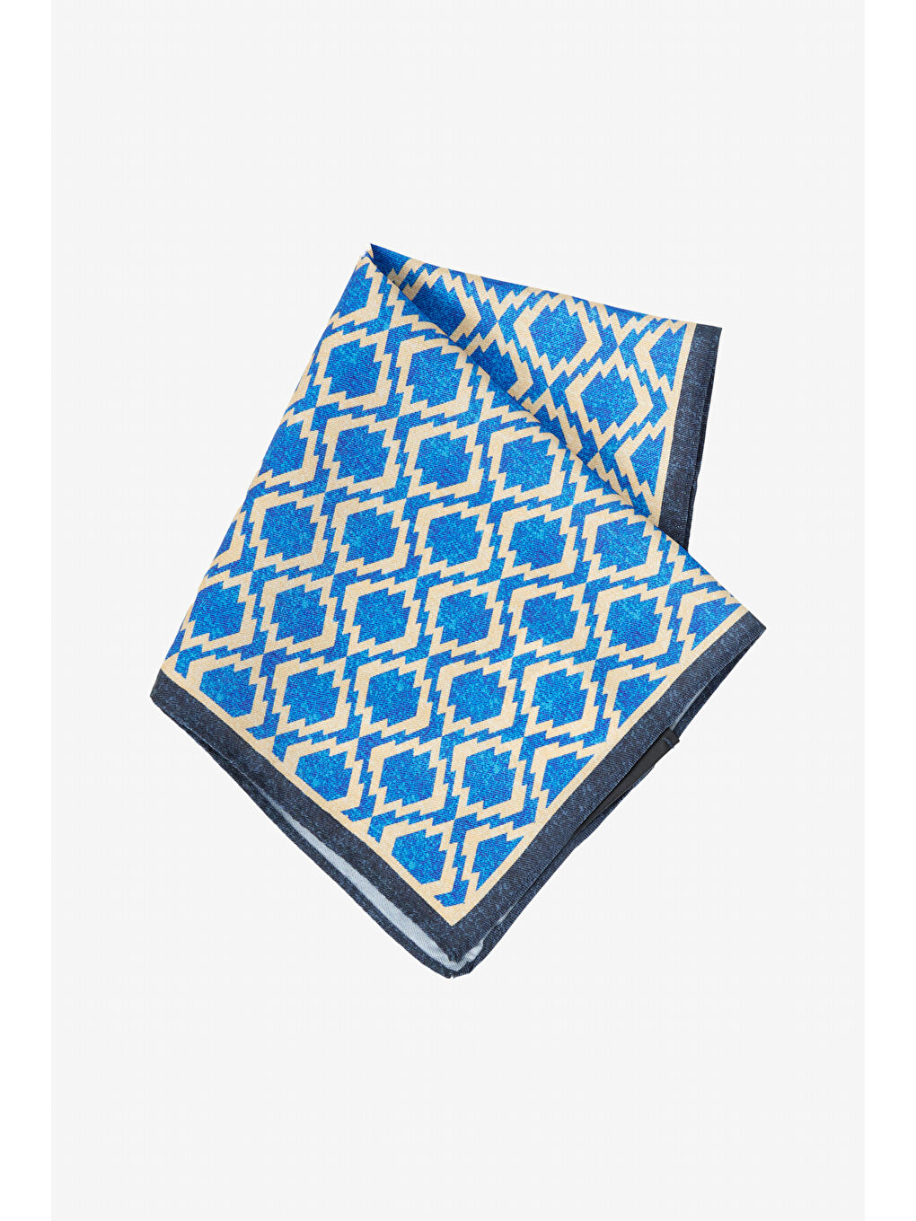 Erkek Mavi-Beyaz Desenli Mendil