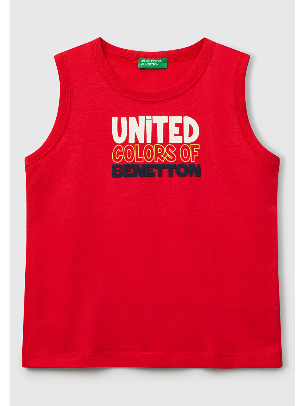 Erkek Çocuk Kırmızı Benetton Logo Baskılı Kabartma Detaylı Atlet