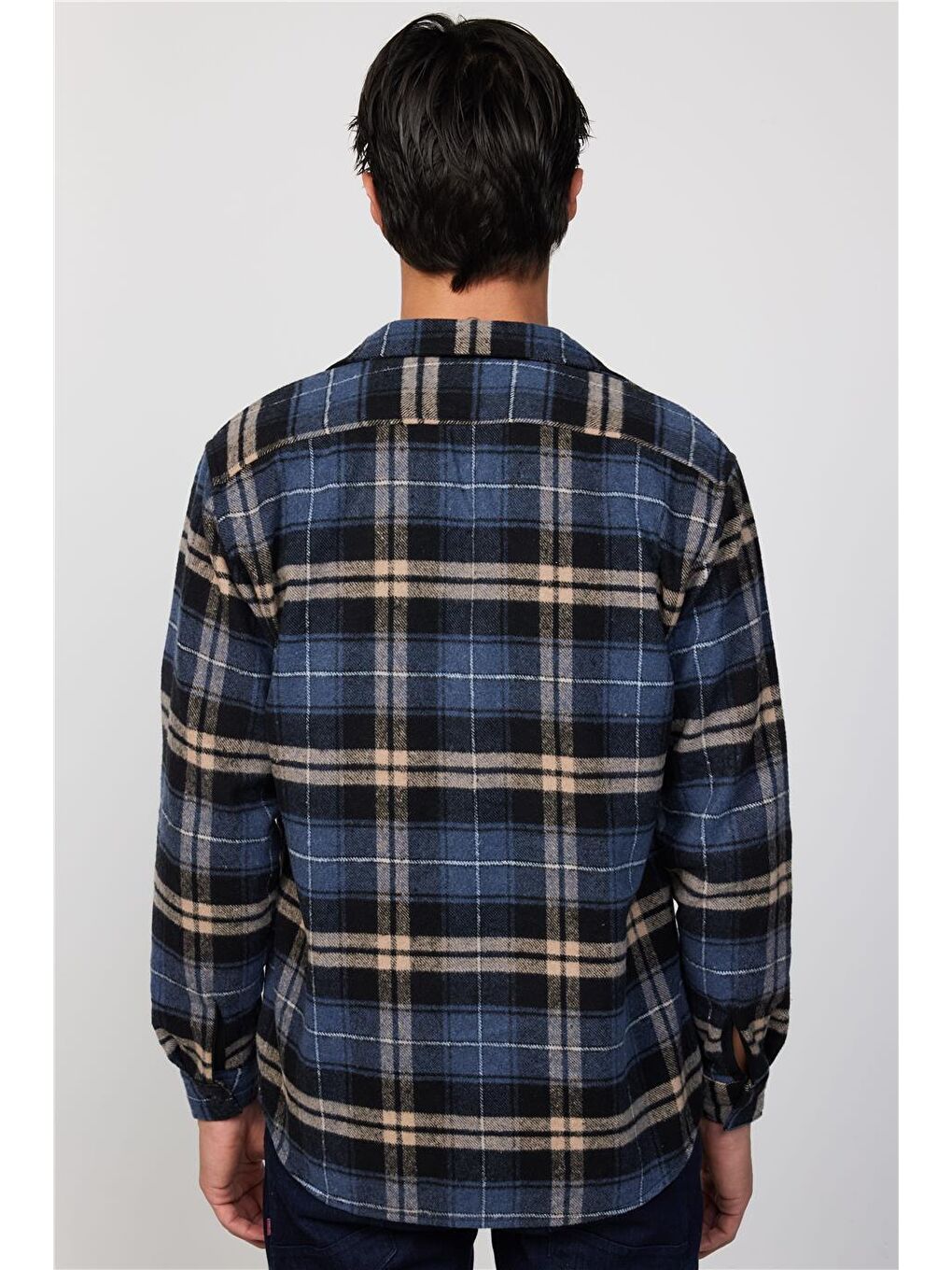 Karışık Erkek Regular Fit Klasik Kesim Tek Cepli Kareli Kışlık Oduncu Gömlek-4