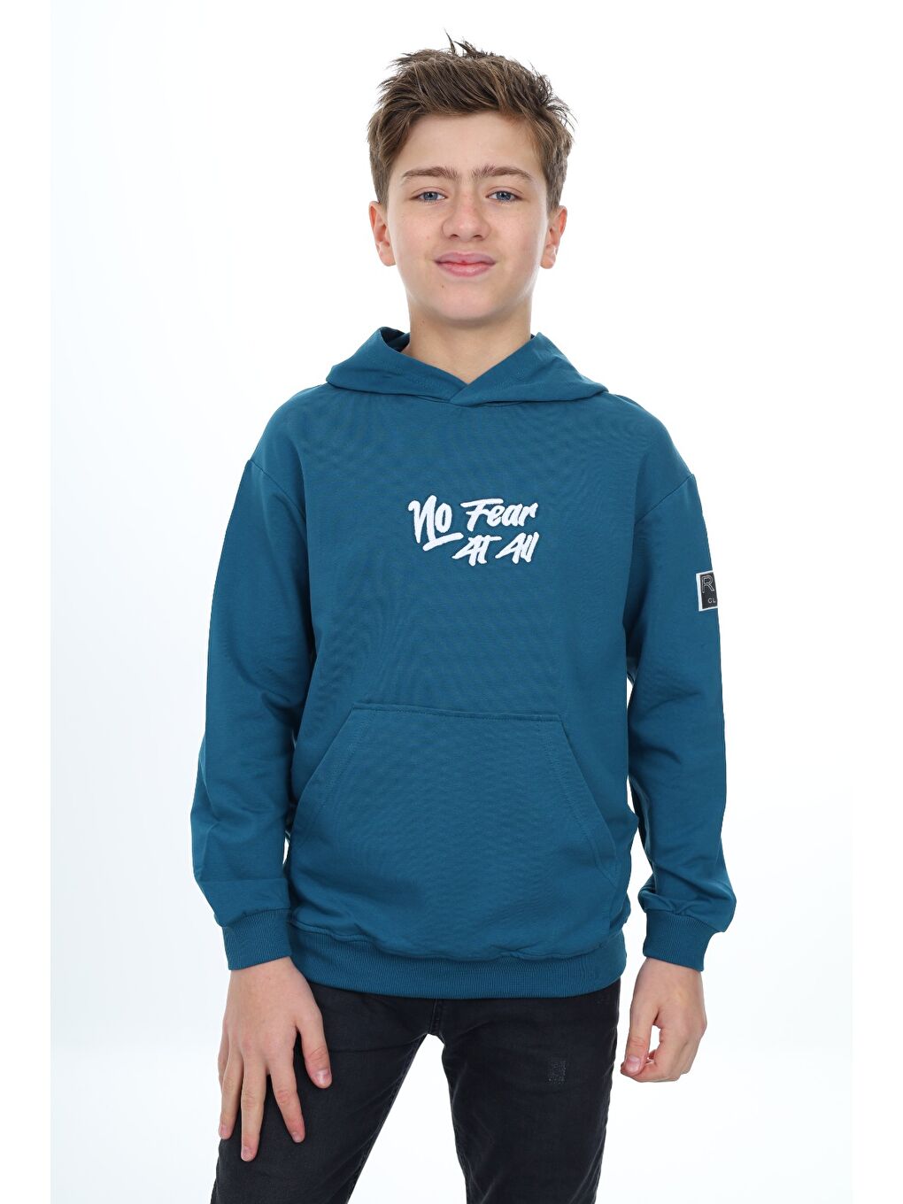 Petrol Erkek Çocuk Nakışlı Sweatshirt