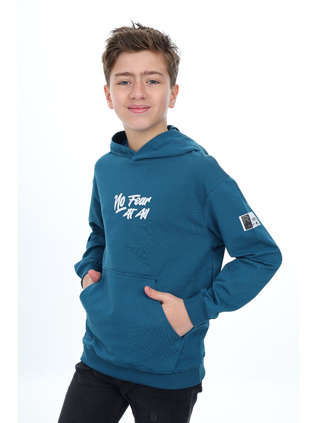 Petrol Erkek Çocuk Nakışlı Sweatshirt-1
