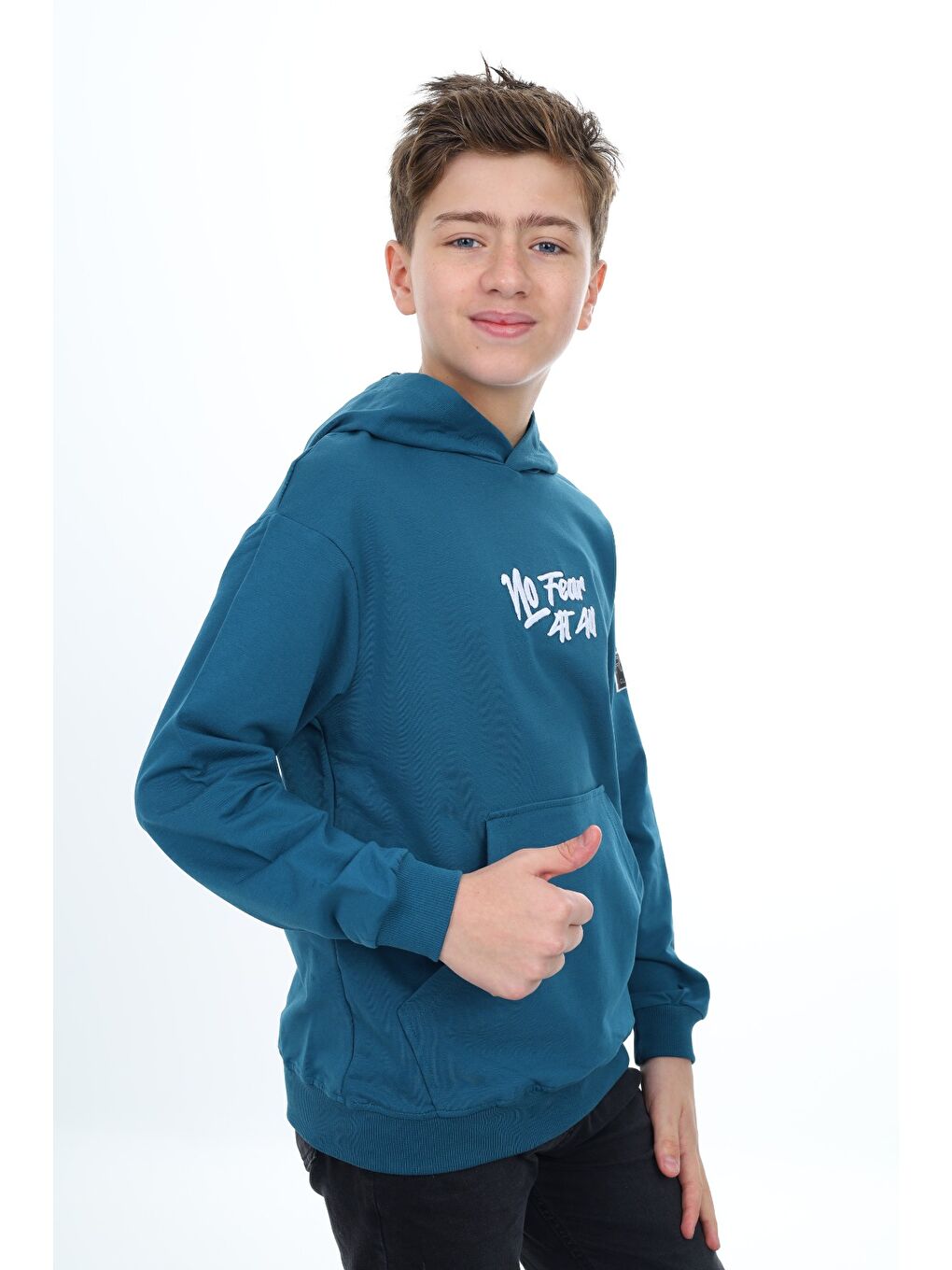 Petrol Erkek Çocuk Nakışlı Sweatshirt-2