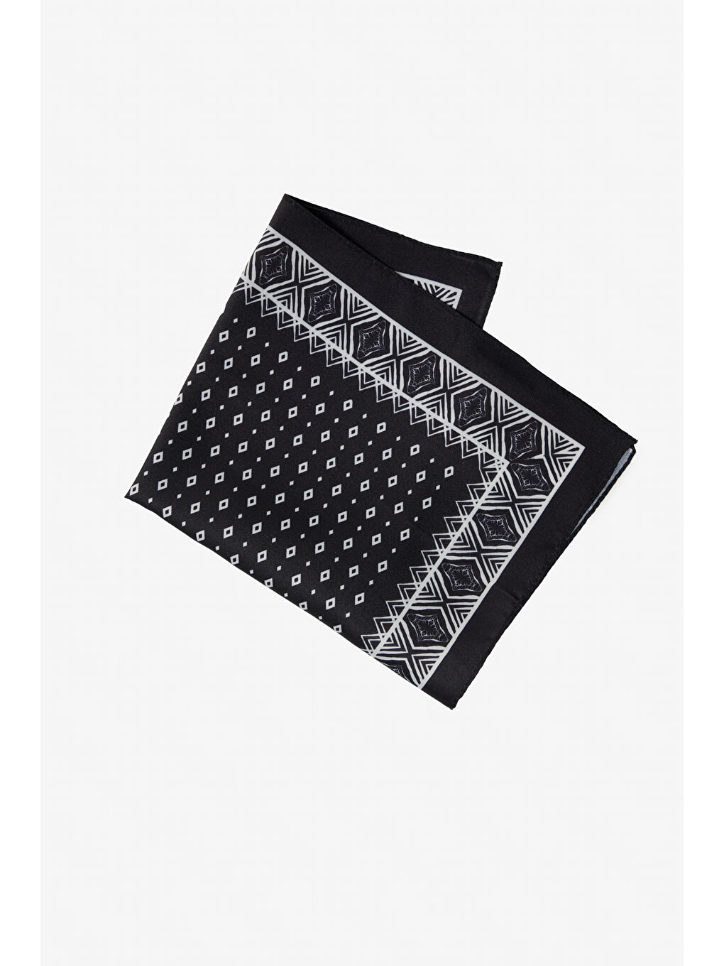 Erkek Siyah-Beyaz Desenli Mendil