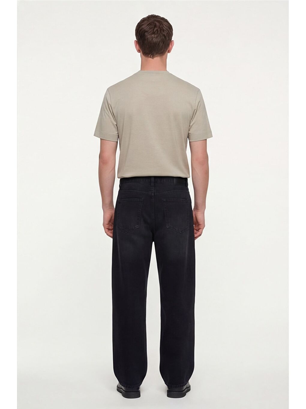 Ekru Erkek Krem Normal Kesim Regular Fit %100 Pamuk Dokuma Bisiklet Yaka Basic T-Shirt-3