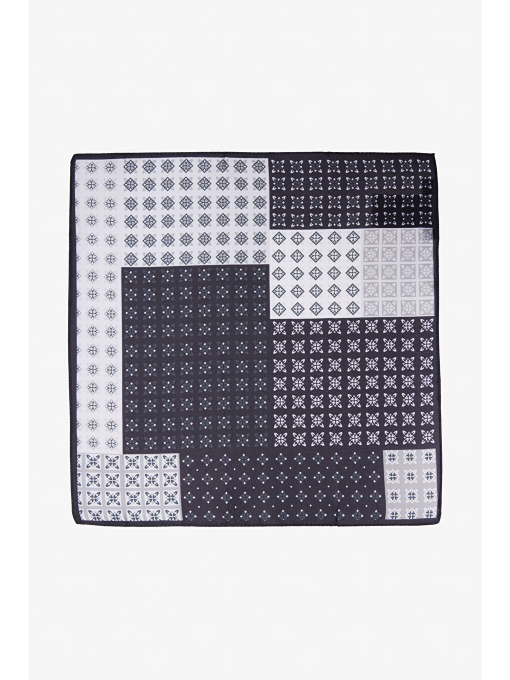 Erkek Siyah-Haki Desenli Mendil-1