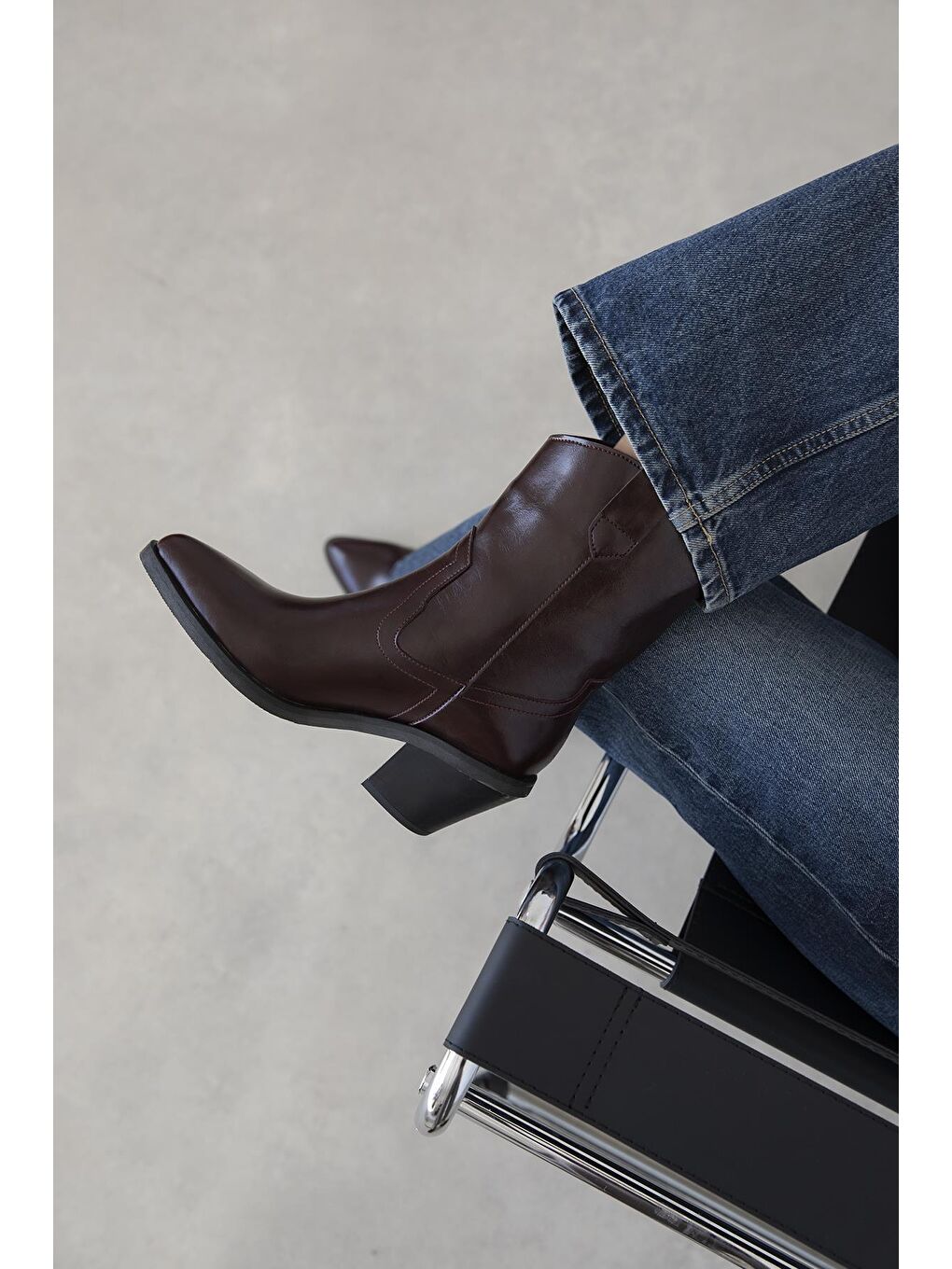 Maven Kadın Kırışık Deri Topuklu Bot Bordo