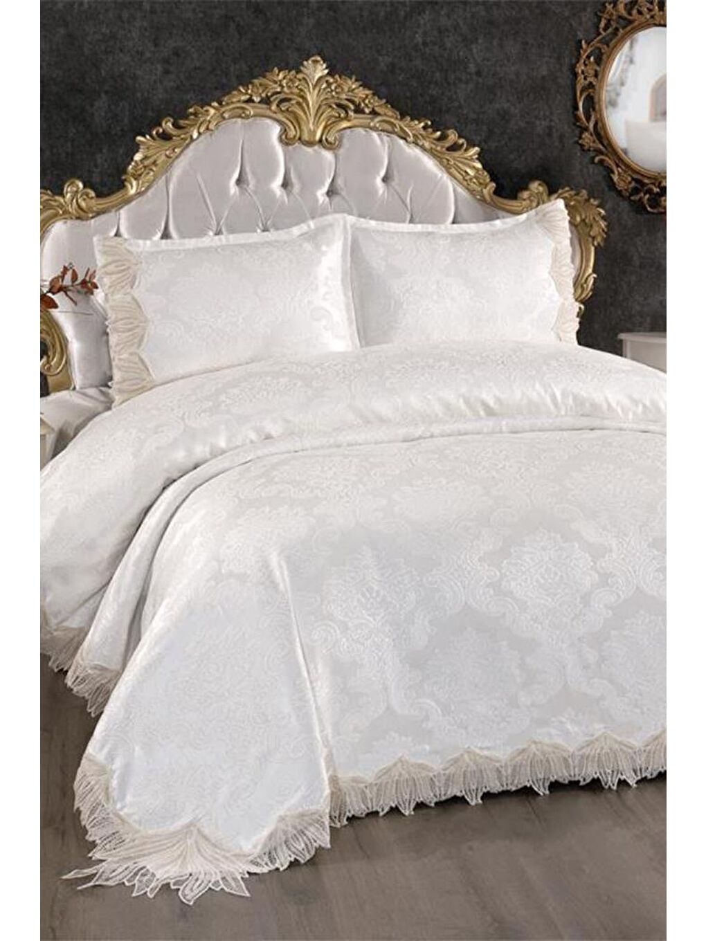 Ekru Pride Yatak Örtüsü Krem-4