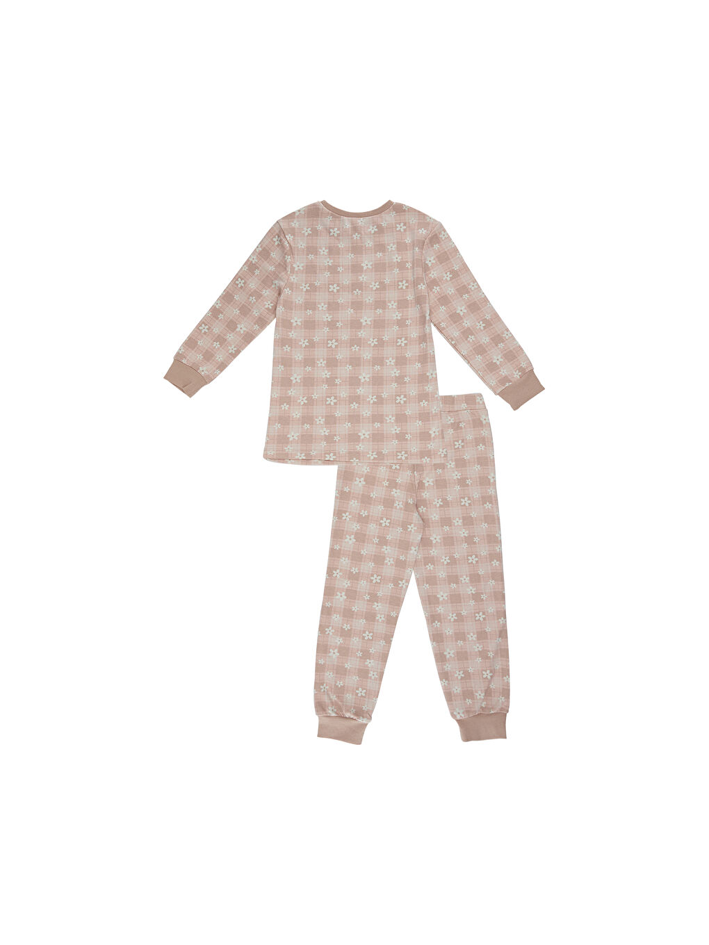 Pembe Kız Çocuk Çiçek Desenli Pijama Takımı-2