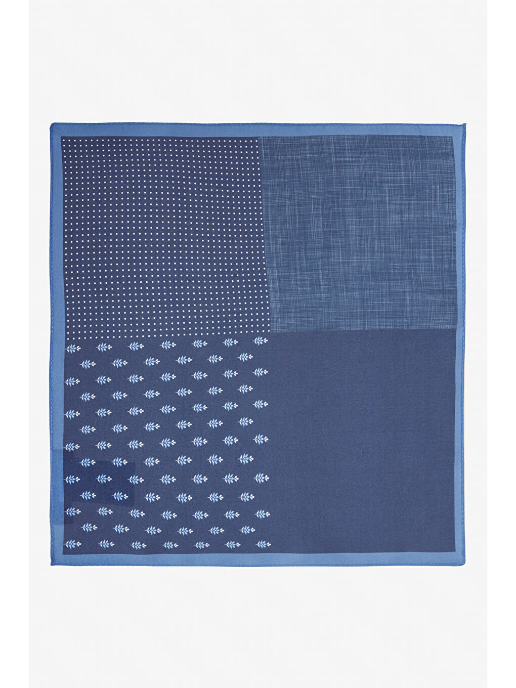 Erkek Lacivert-Mavi Desenli Mendil-1