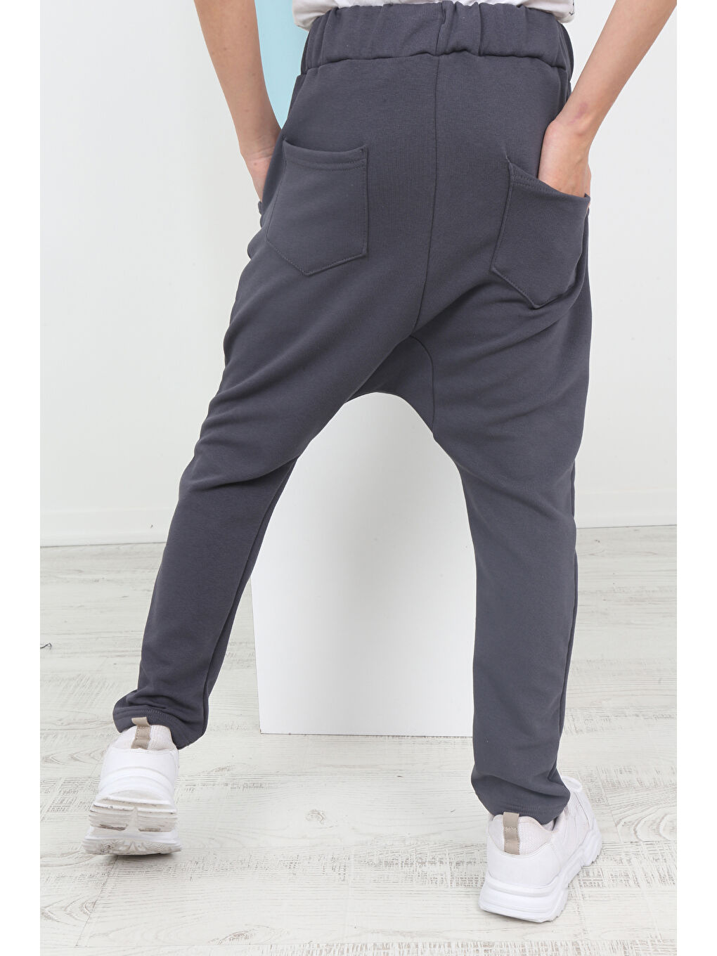 Antrasit Erkek Çocuk Şalvarlı Eşofman Alt-2