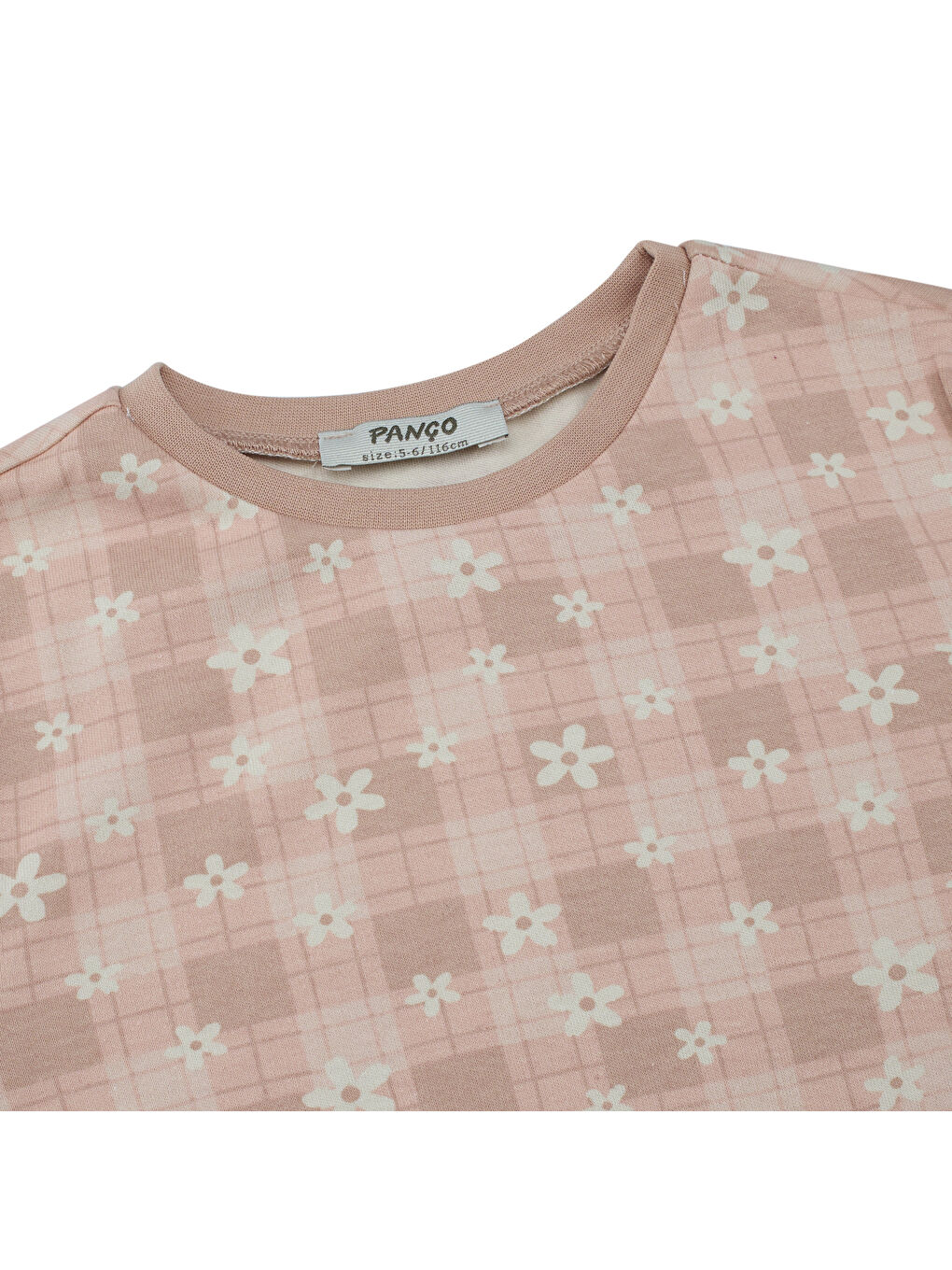 Pembe Kız Çocuk Çiçek Desenli Pijama Takımı-4