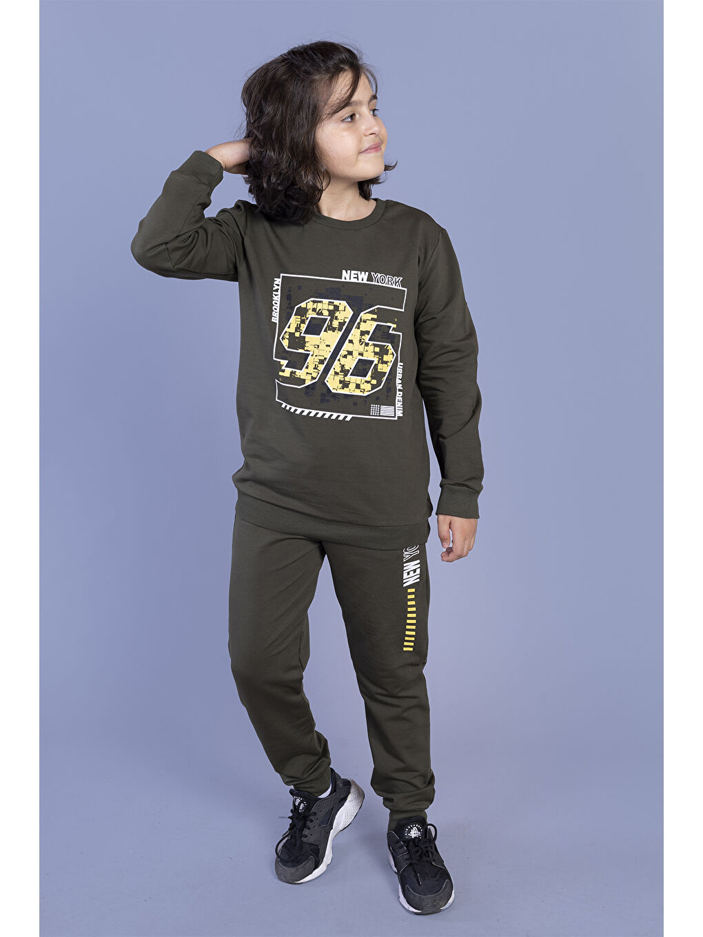 Haki Erkek Çocuk Baskılı Eşofman Takımı