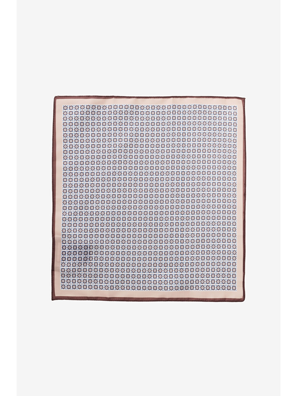 Kahverengi Erkek Kahve-Bej Desenli Mendil-1