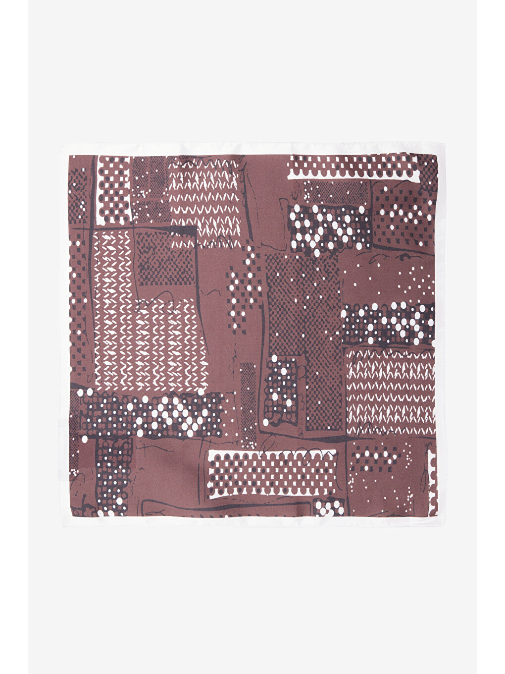 Kahverengi Erkek Kahve-Bej Desenli Mendil-1