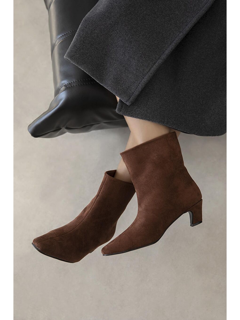 Kahverengi Viva Kadın Süet Bot Kahve-1