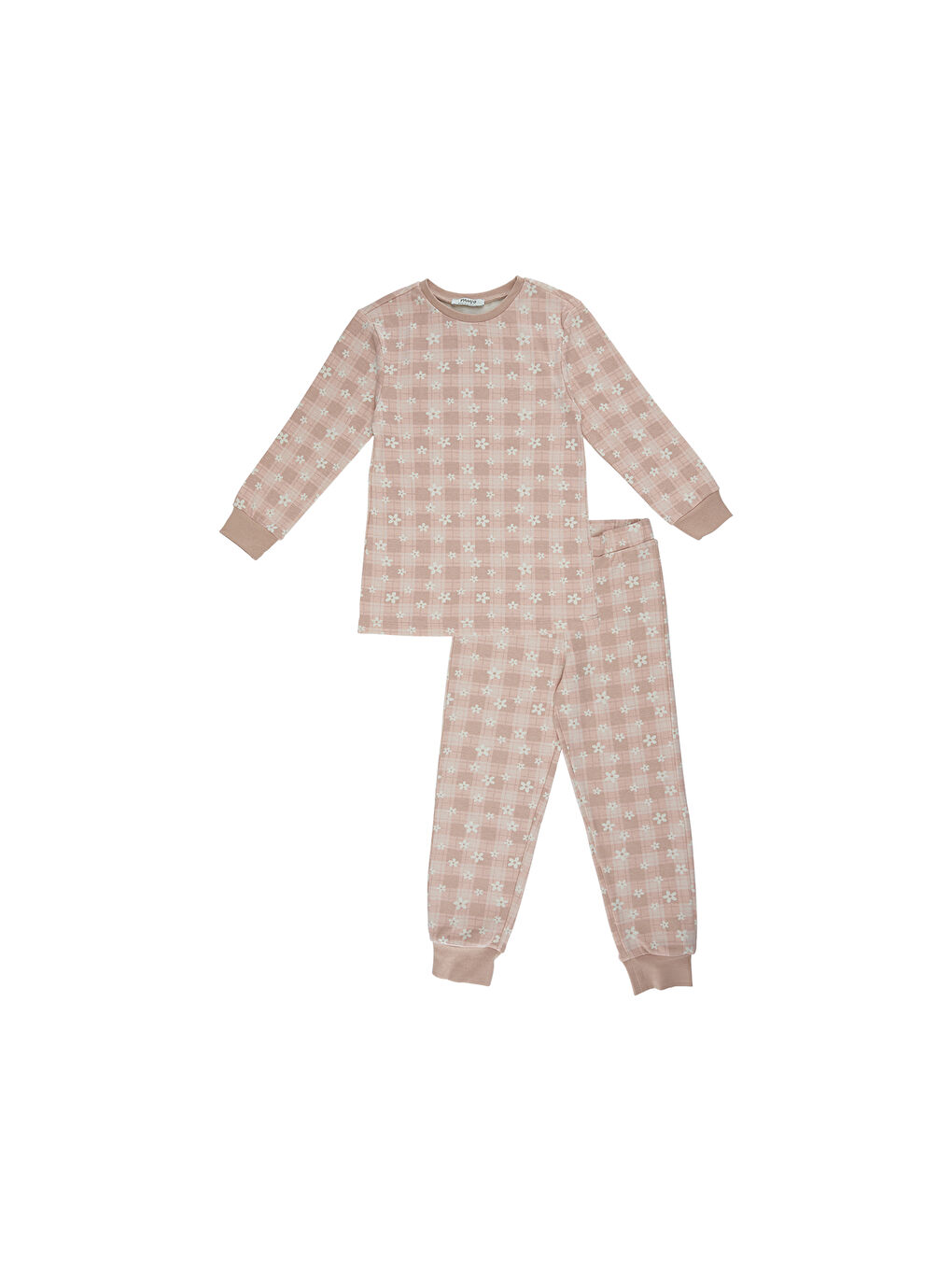 Pembe Kız Çocuk Çiçek Desenli Pijama Takımı-6
