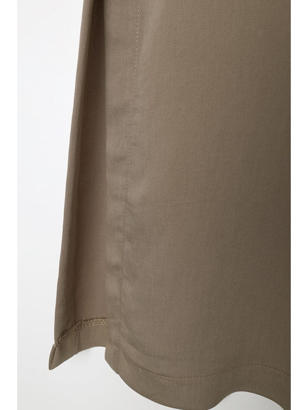 Bej Vizon Metal Düğme Detaylı Patlı Gömlek Tunik-4