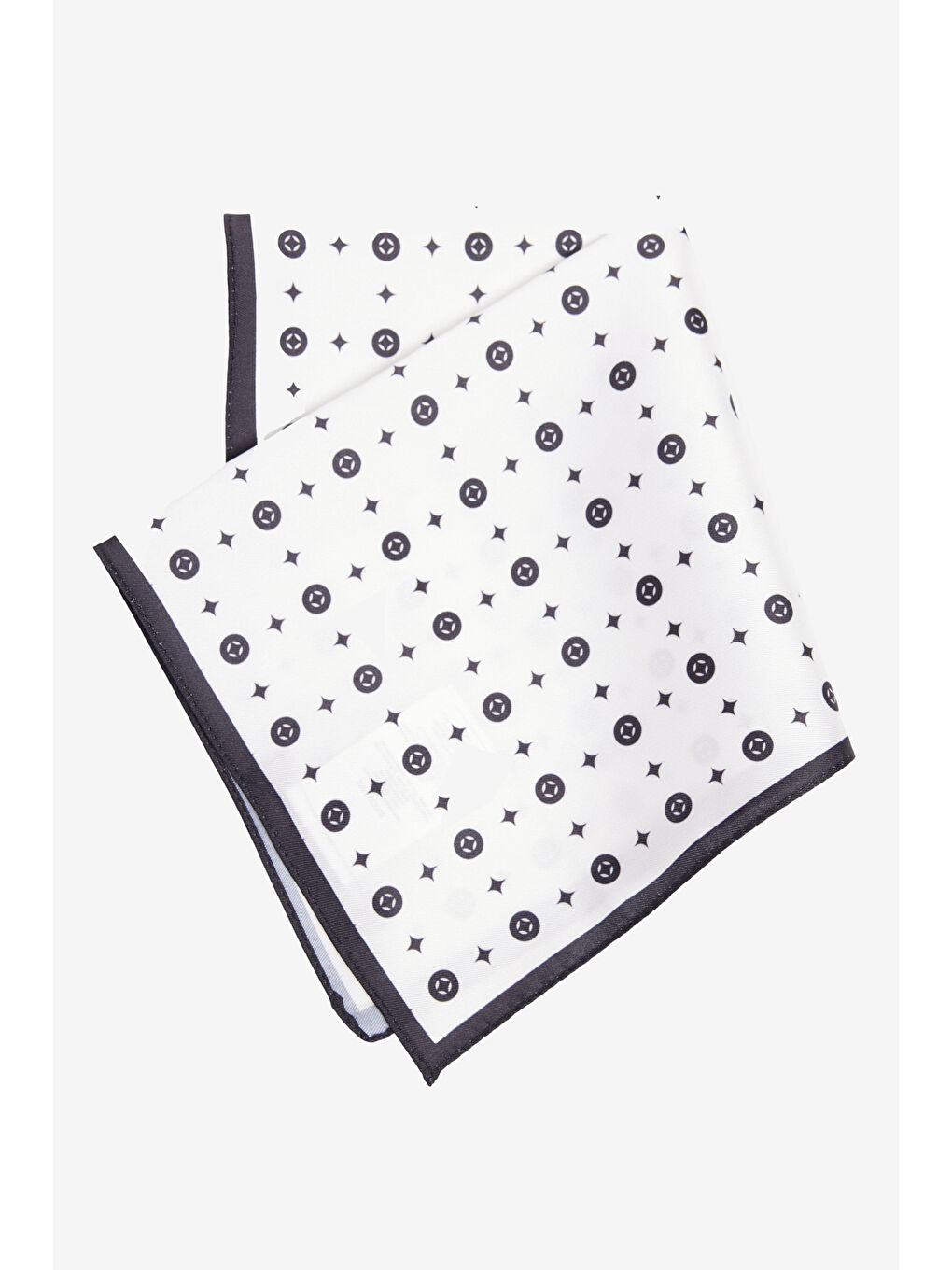 Erkek Beyaz-Siyah-Gri Desenli Mendil