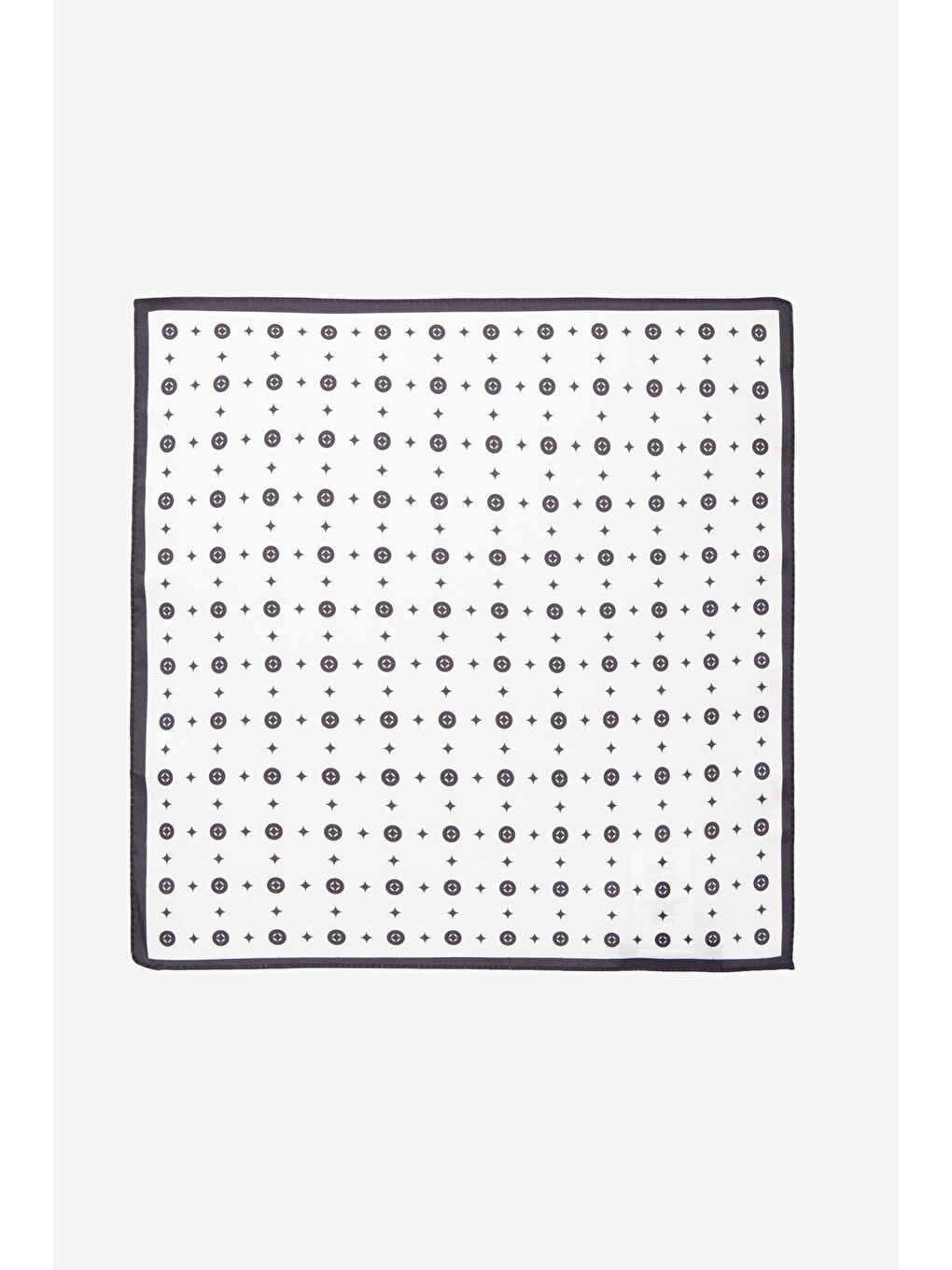 Erkek Beyaz-Siyah-Gri Desenli Mendil-1