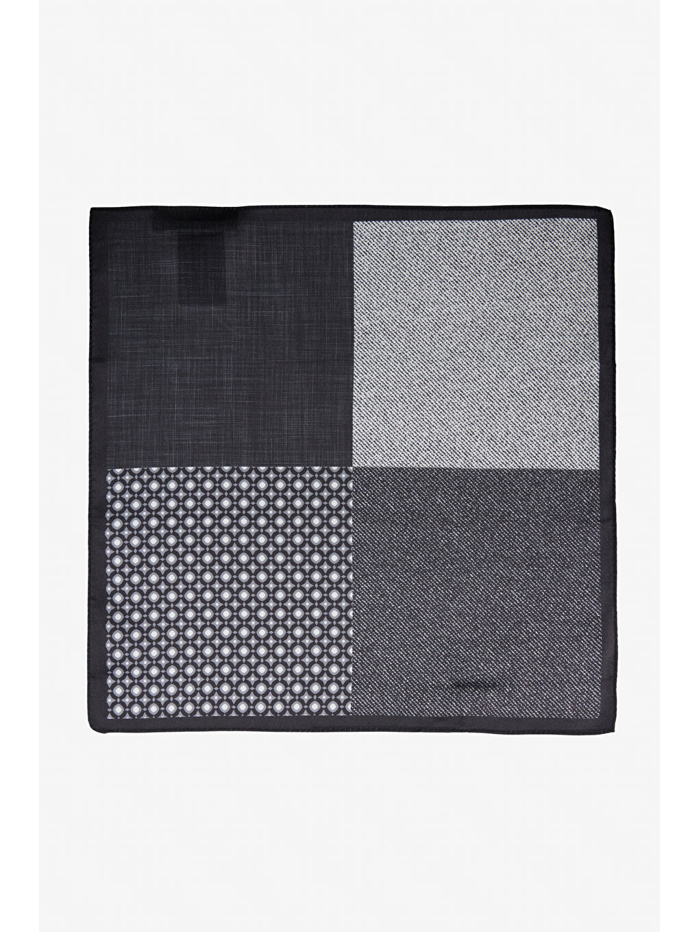 Erkek Siyah-Gri Desenli Mendil-1