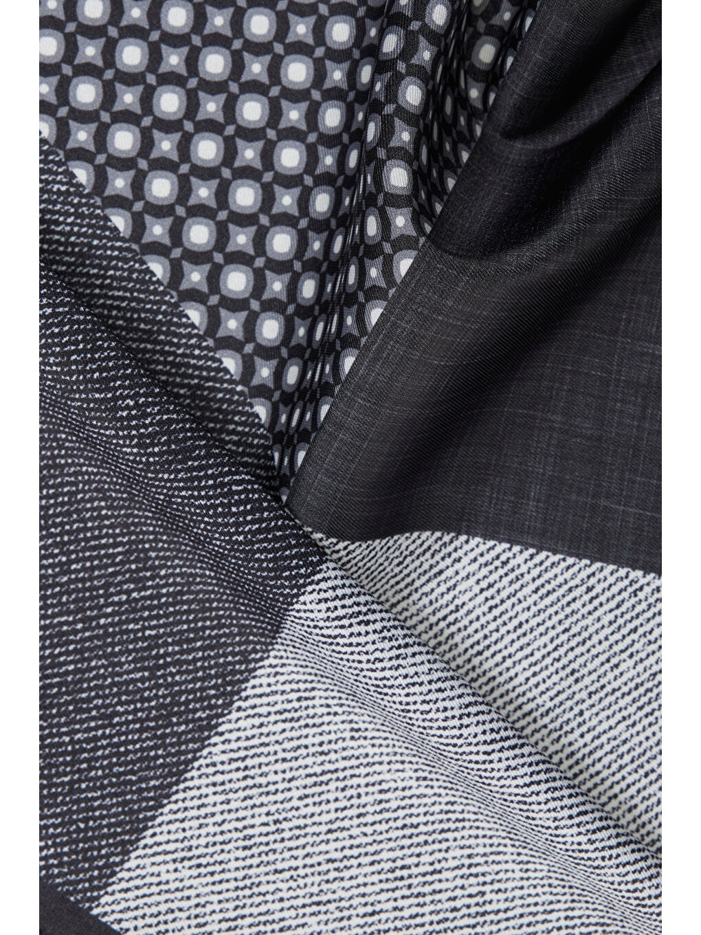 Erkek Siyah-Gri Desenli Mendil-2