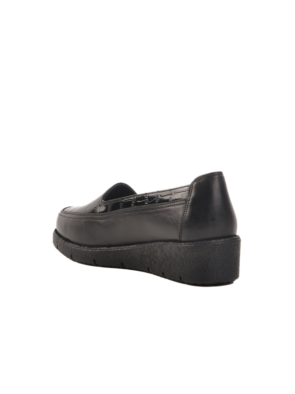 Siyah Hakiki Deri Kadın Casual Ayakkabı BB092 Z-3